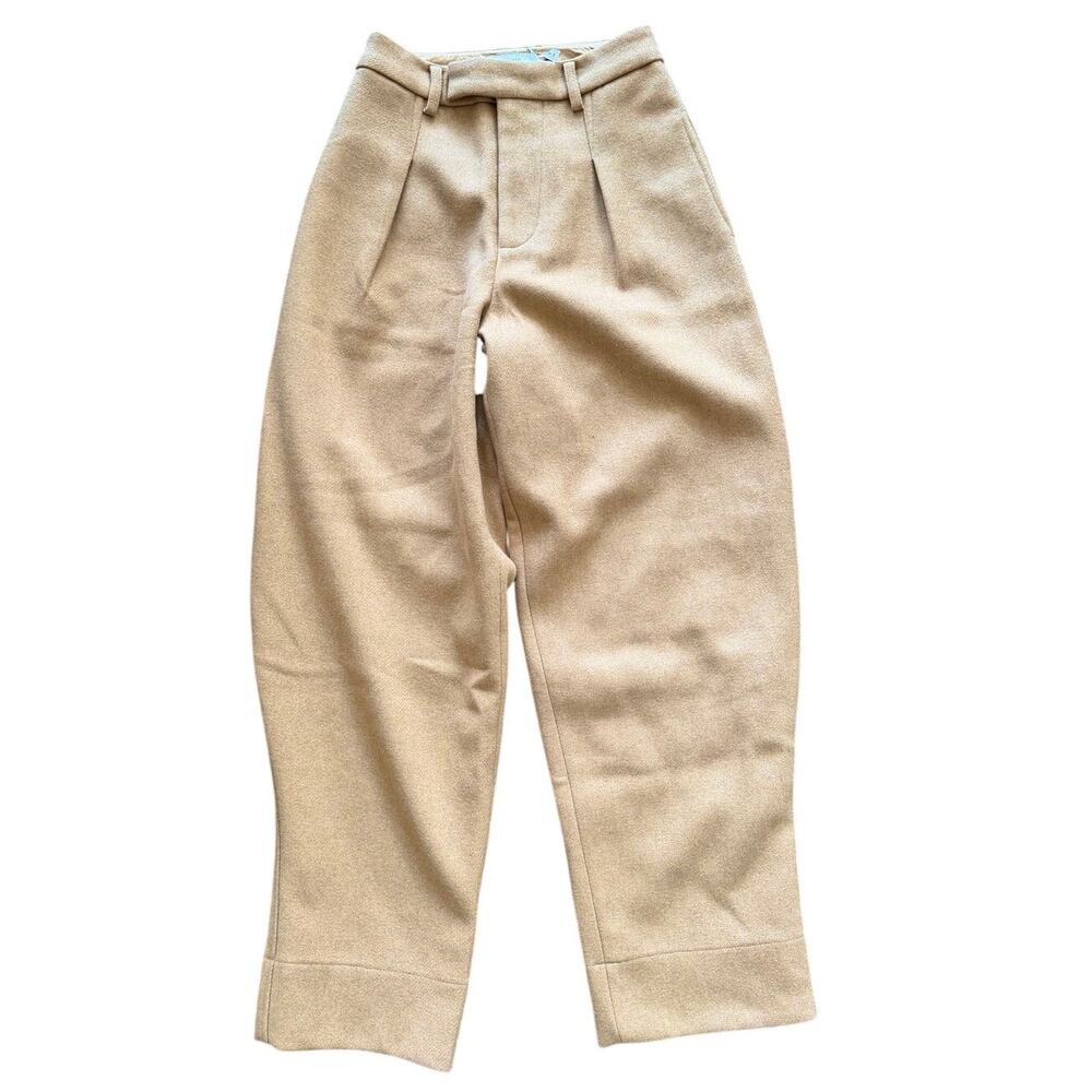 NWT Atoir Rozalie Tan Brown "Sand" High Waist Balloon Leg Jodhpur Wool Trouser